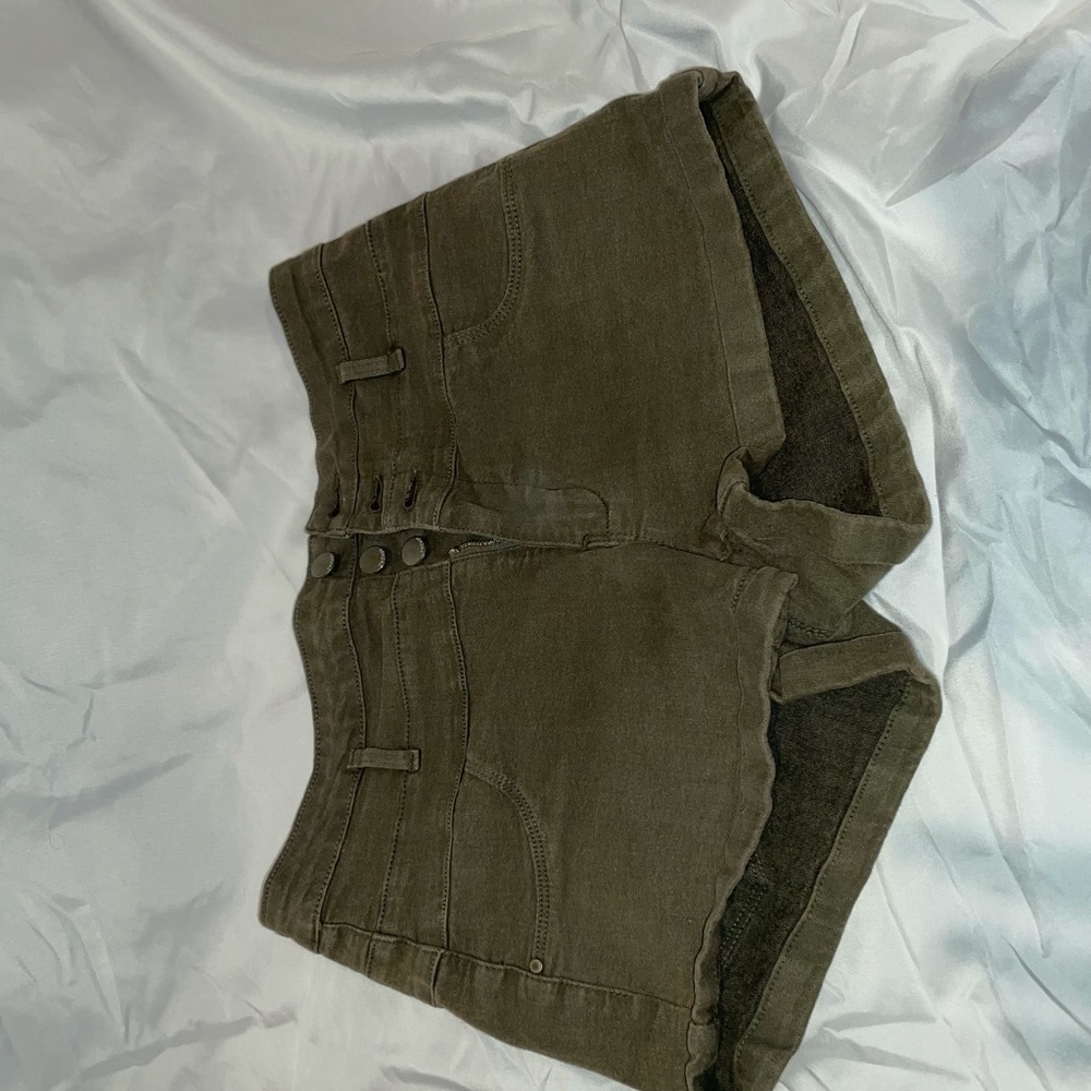 Olive green high waisted shorts